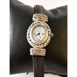 BRIGHTON Paris Women's Watch Vintage Analog Quartz Reversible Leather Band 22 mm